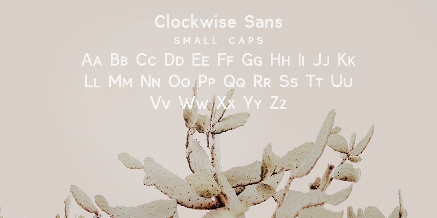 Beispiel einer Clockwise Regular-Schriftart